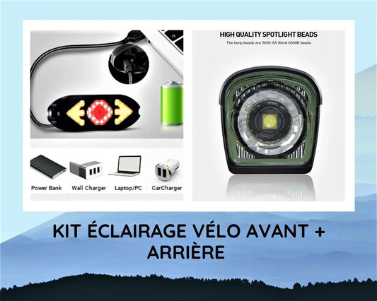 Kit Complet Okem Éclairage Vélo Avant et Arrière - Éclairez Votre Chemin Sans Limite! - okem