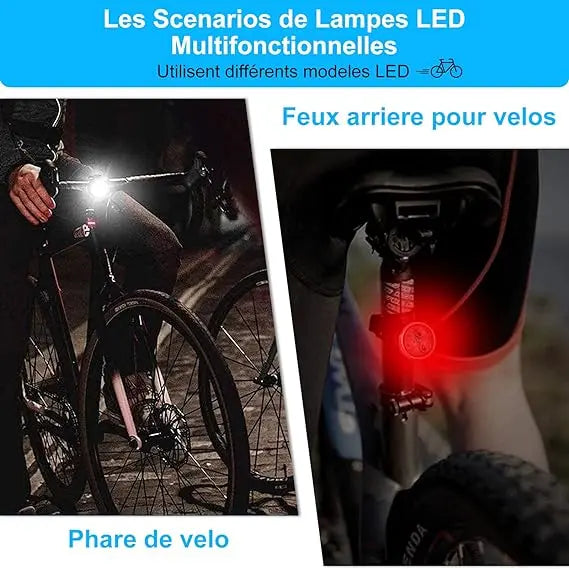 Eclairage vélo puissant avant arrière - Éclairage à LED puissant -okem - okem